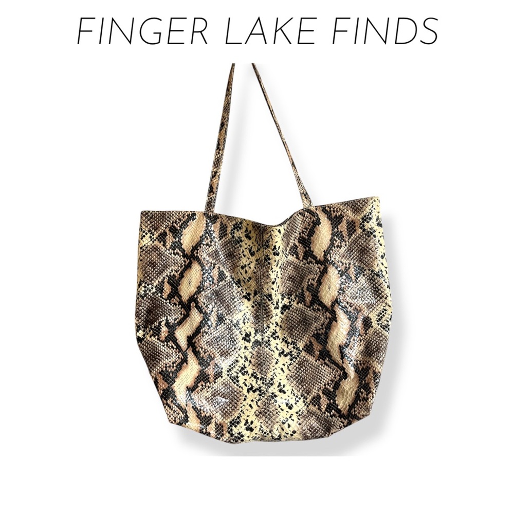 Saks 5th Avenue Snake Print Tote Bag